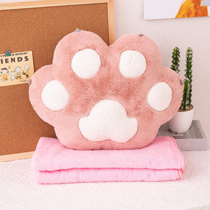 Lovely Cat Paw Pillow Plush Toy Stuffed Animal Seat Cushion Summer Air conditioner Blanket Sofa Chair Bedroom Decor Winter Warm