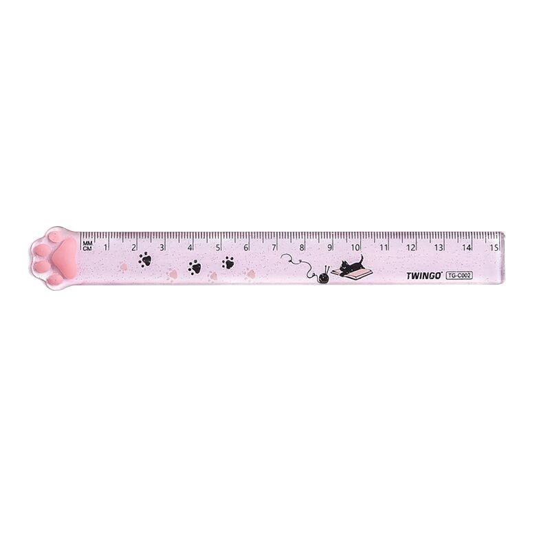 1 Pc Cute Kitty Cats Paw Straight Ruler