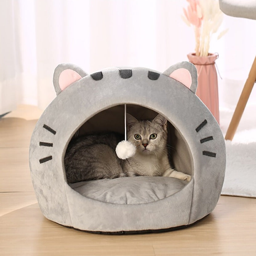 Gray Cat-themed Cat Dog Pet Round Cave House