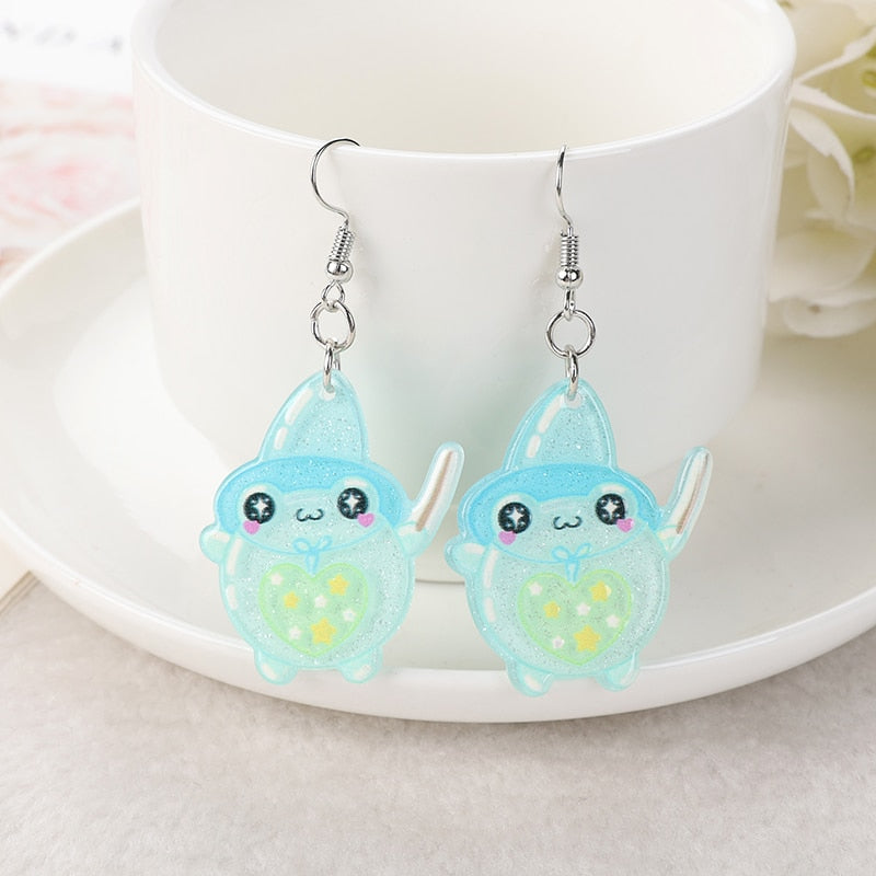 1Pair Cute Love Frog Resin Earrings