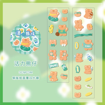 1Roll Kawaii Bear Club Sticker Tape