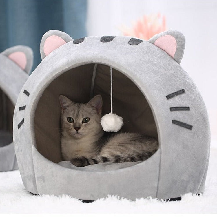 Gray Cat-themed Cat Dog Pet Round Cave House