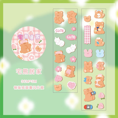 1Roll Kawaii Bear Club Sticker Tape