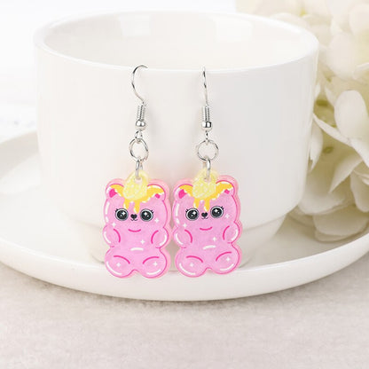 1Pair Gummy Bears Resin Earrings