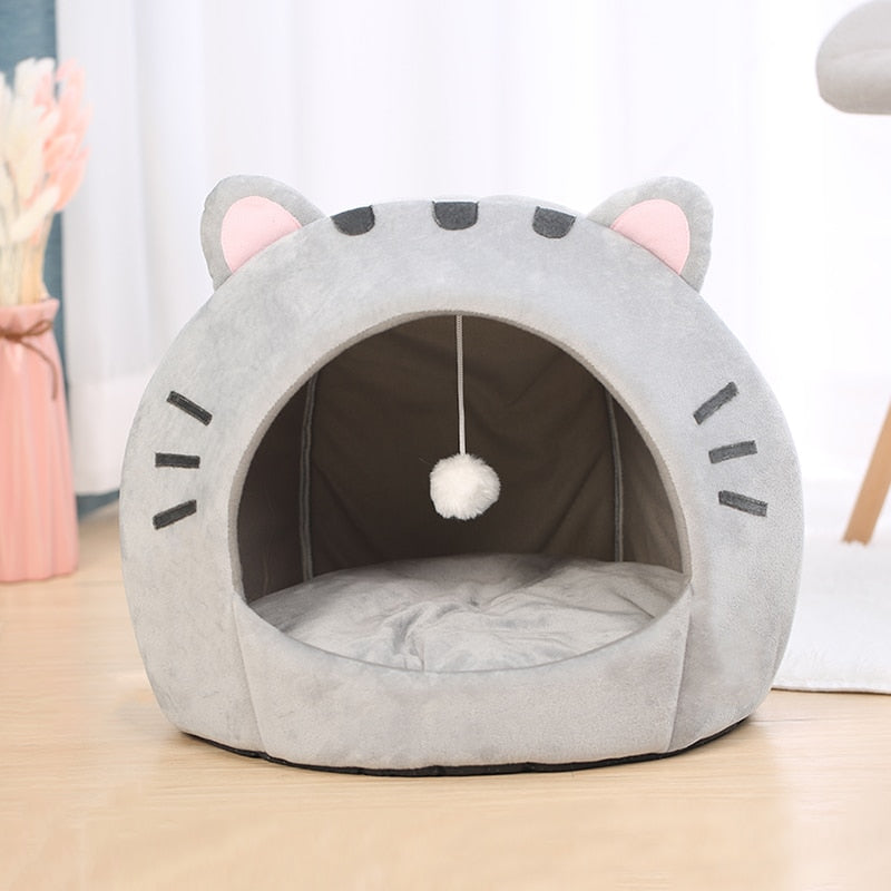 Gray Cat-themed Cat Dog Pet Round Cave House