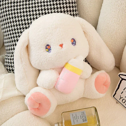 Fluffy Kawaii White Bunny Stuffed Animals Squad Plushies