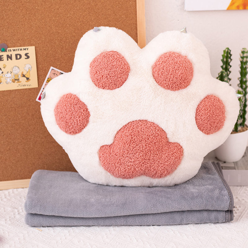 Lovely Cat Paw Pillow Plush Toy Stuffed Animal Seat Cushion Summer Air conditioner Blanket Sofa Chair Bedroom Decor Winter Warm