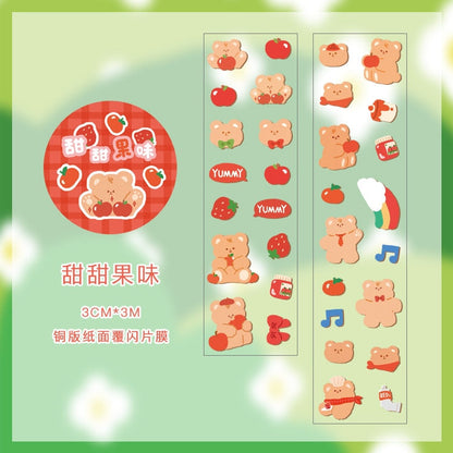 1Roll Kawaii Bear Club Sticker Tape