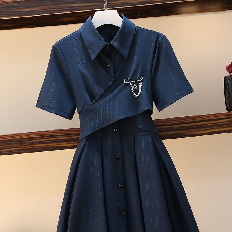 Chic Preppy Blue Bandage Bowknot Dress