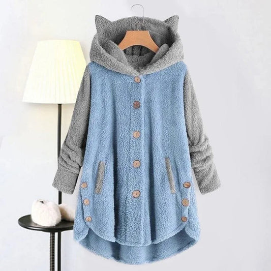 Kawaii Cat Hoodie Coat - Cute Fashionable Outerwear