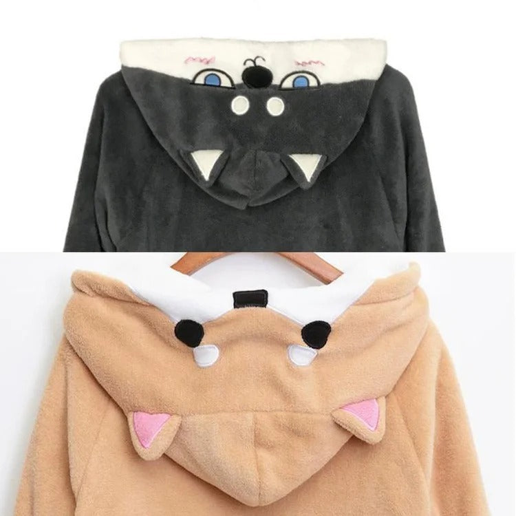 Snuggle Worthy: Kawaii Cartoon Girlfriend Boyfriend Shiba Inu Puppy Hoodie - Cozy Up in Adorable Style! 🐾👫