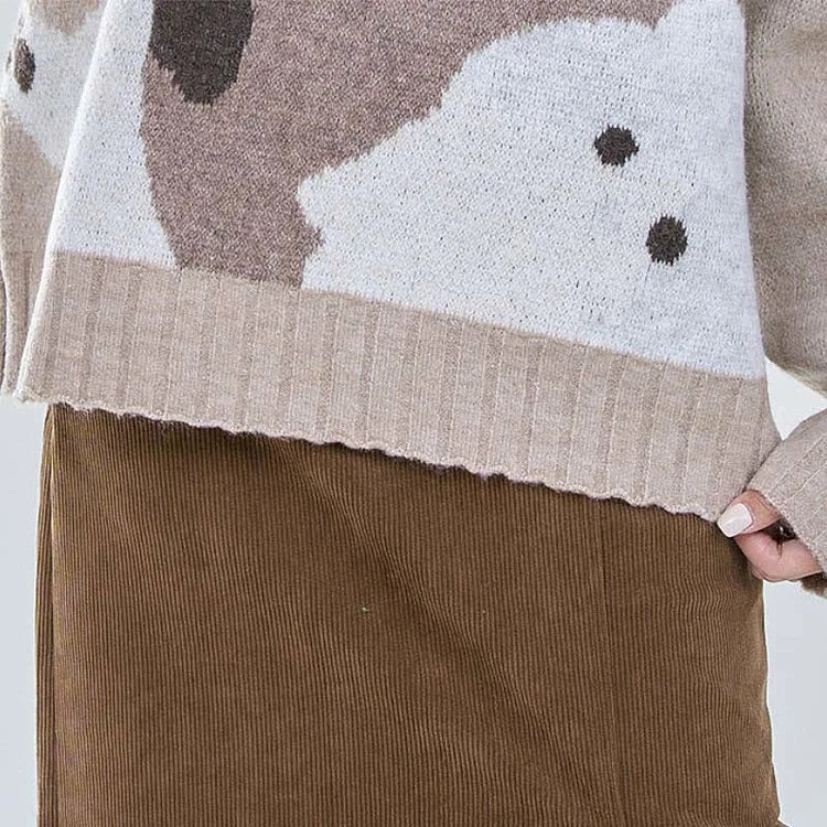 Furry Friend Fashion: Casual Cat Sweater - Embrace Whiskered Warmth in Coffee Coziness! 🐈🧡