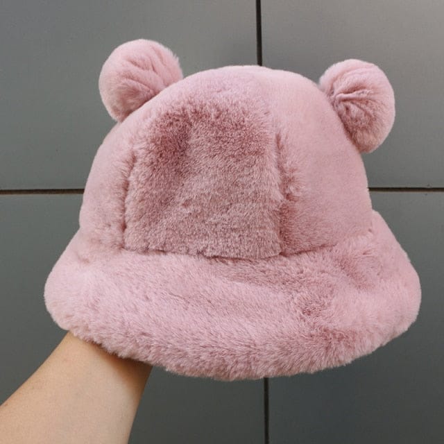 Fluffy Teddy Ears Bucket Hat