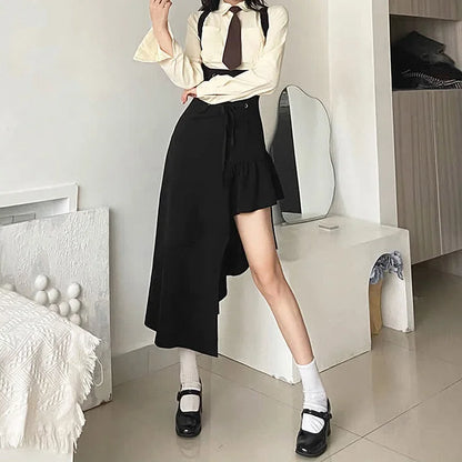 Chic JK Fashion: Tie Polo T-Shirt Suspender Dress