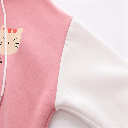 Whiskered Whimsy: Harajuku Cartoon Kitty Cat Letter Hoodie - Purr-fectly Cute Comfort! 🐾💖