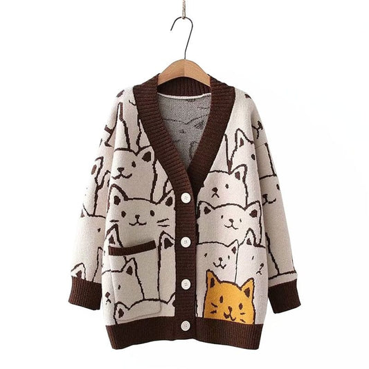 Kawaii Cat Cute Knit Cardigan