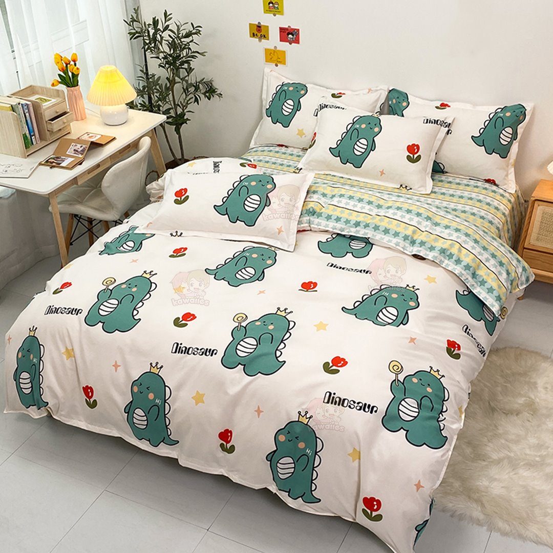 Kawaii Chonky Dinosaur Bedding Set