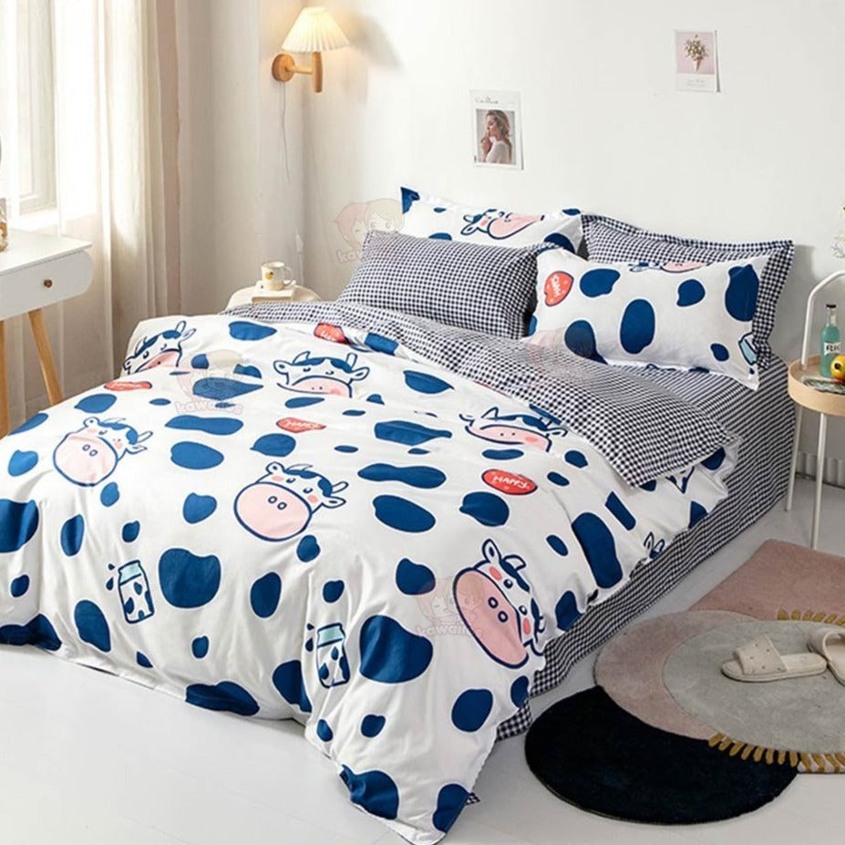 Adorable Cow & Milk Bedding Set