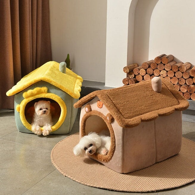 Brown Bear Soft Cat Dog Pet House Kennel