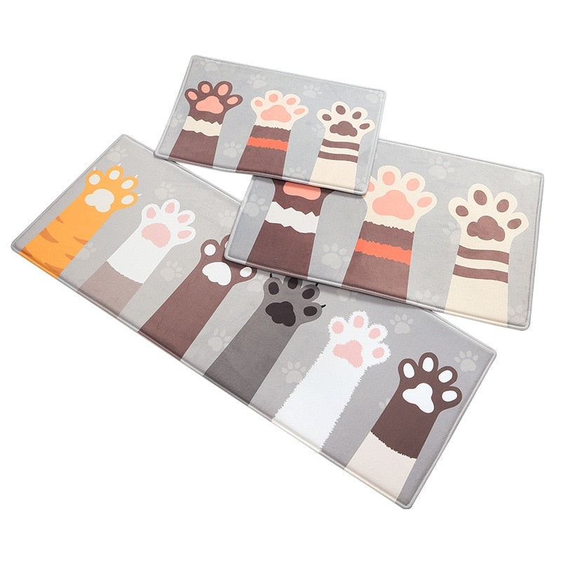 Cute Cartoon Cat Long Thick Absorbent Non-slip Mat