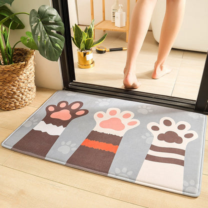 Cute Cartoon Cat Long Thick Absorbent Non-slip Mat