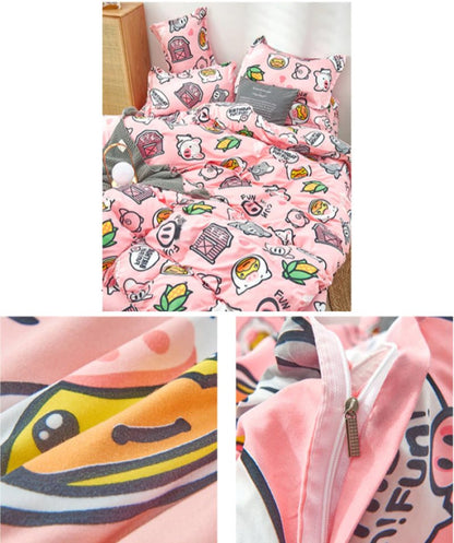 Cute Pink Pig Pattern Bedding Set