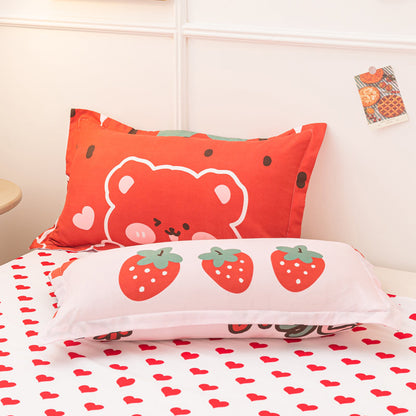 Cute Strawberry Animal Heart Bedding Set