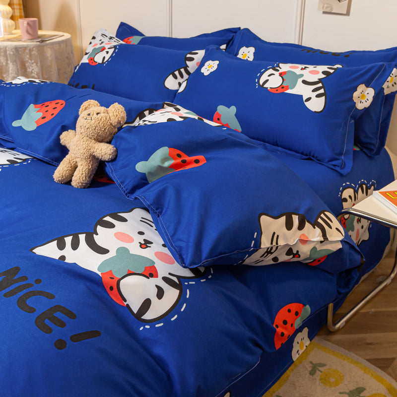 Cute Strawberry Animal Heart Bedding Set