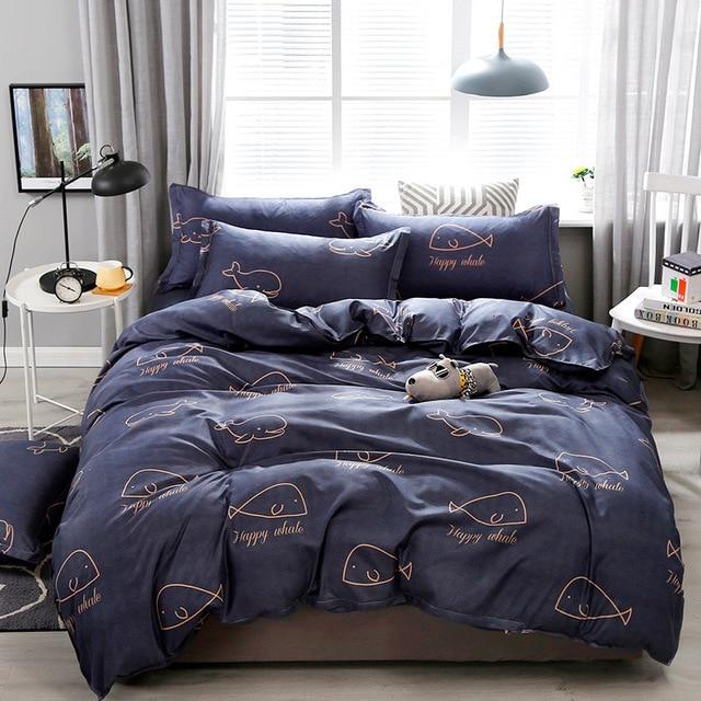 Light & Dark Whale Print Bedding Set