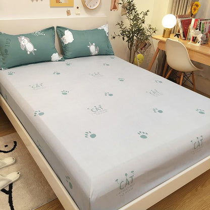 Emerald Funny Cat Print Bedding Set