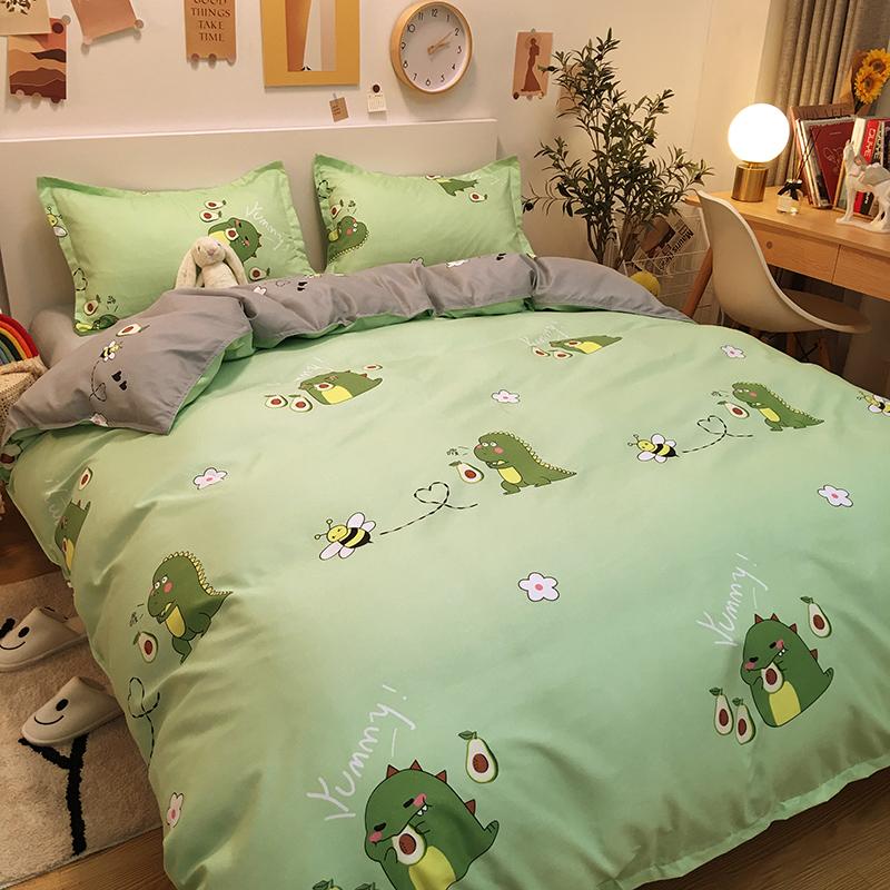 Green Dinosaur and Avocado Bedding Set