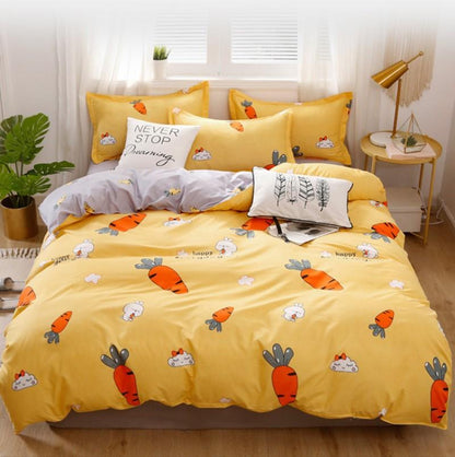 Happy Everyday Cute Bunny and Sweet Carrot Bedding Set