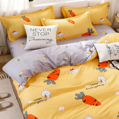 Happy Everyday Cute Bunny and Sweet Carrot Bedding Set