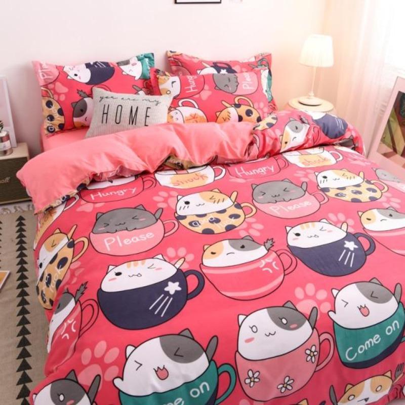 Japanese Pink Cats Bedding Set   -  Limited Stock