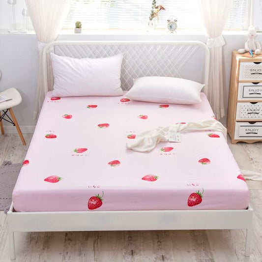 Japanese Strawberry Fitted Bedsheet