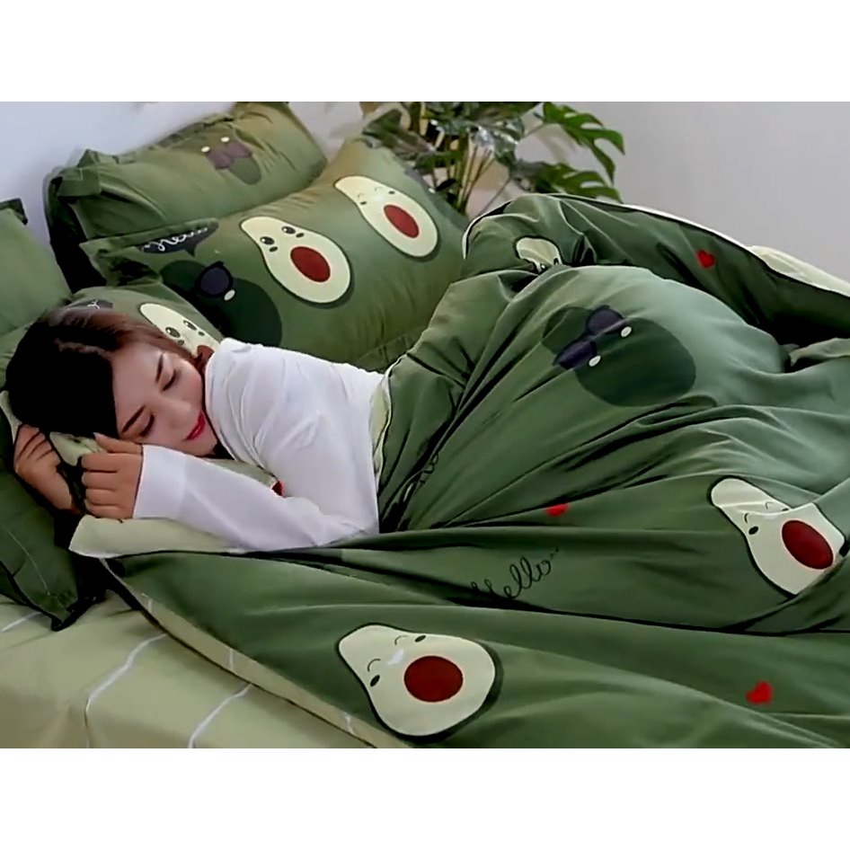 Kawaii Avocado Buddies Bedding Set