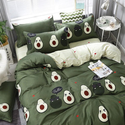 Kawaii Avocado Buddies Bedding Set