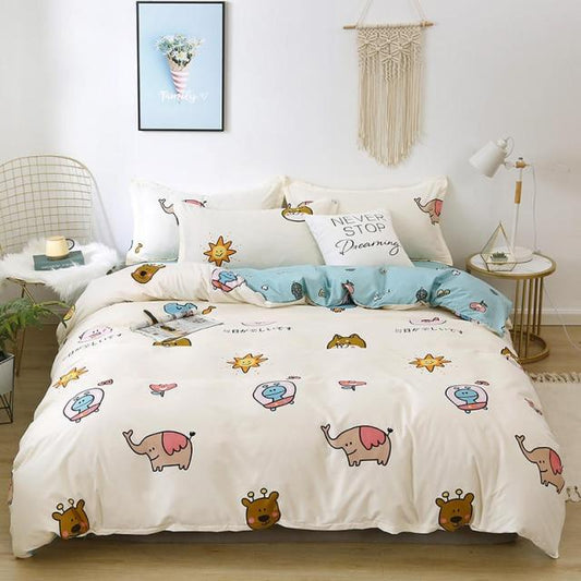 Kawaii Cartoon Characters Bedding Set