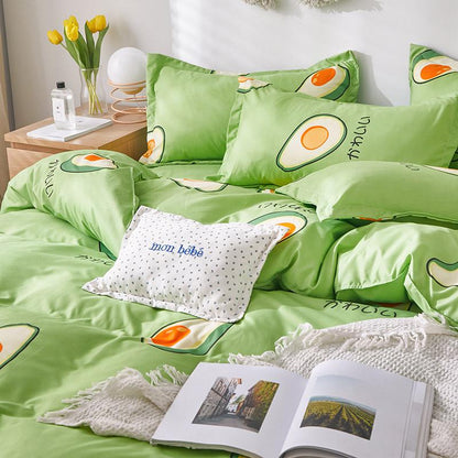 Kawaii Japanese Avocado Paradise Bedding Set