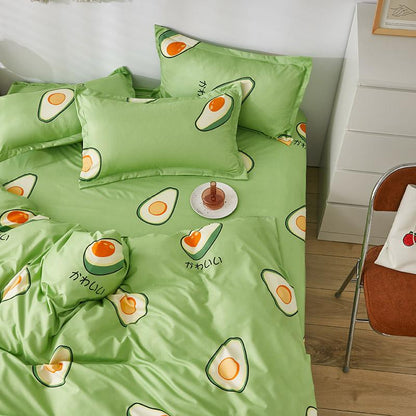 Kawaii Japanese Avocado Paradise Bedding Set