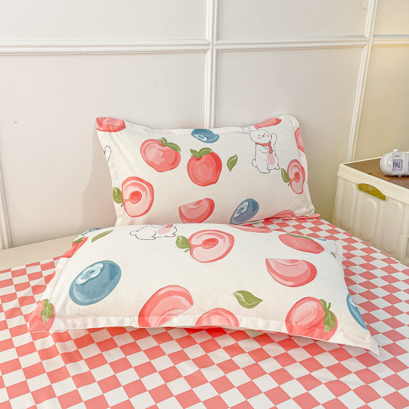 Kawaii Pastel Peach Bunny Bedding Set