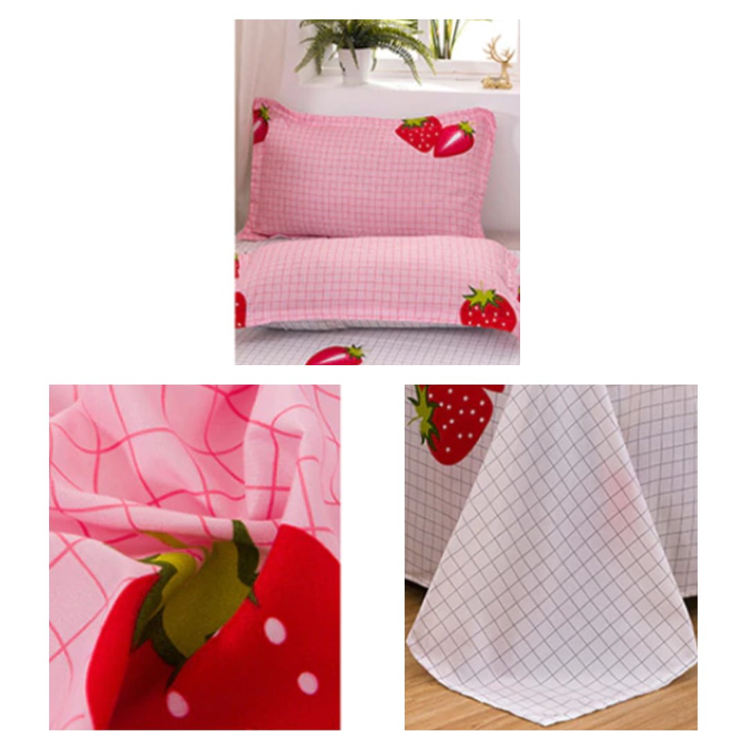 Kawaii Sweet Strawberry Bedding Set