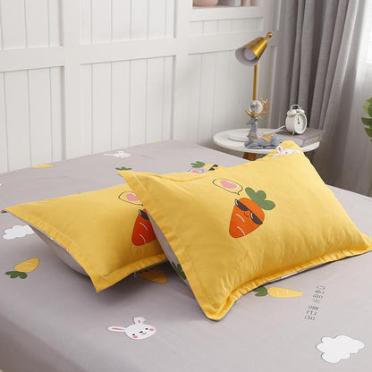 Korean Bunny and Carrot Print Supreme Polyester Bedding Set