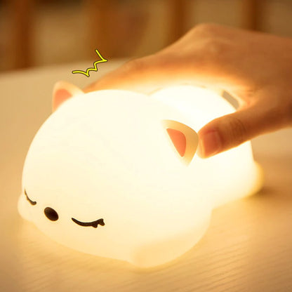 Laying Cat & Bunny LED Night Light