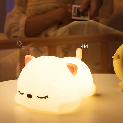 Laying Cat & Bunny LED Night Light