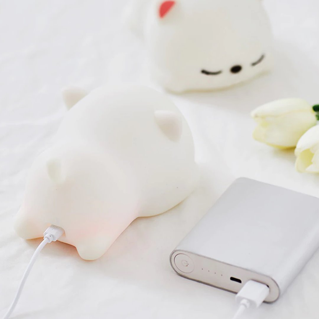 Laying Cat & Bunny LED Night Light