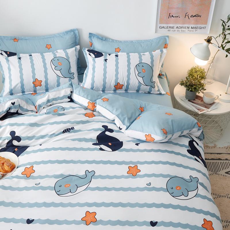 Light & Dark Whale Print Bedding Set