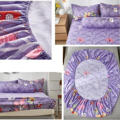 Lilac Purple Floral & Hummingbird Fitted Bedsheets