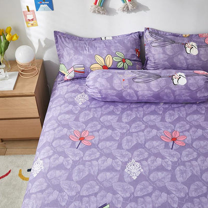 Lilac Purple Floral & Hummingbird Fitted Bedsheets