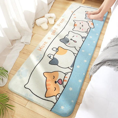 Long Fluffy Kawaii Kitty Cat Bedroom Rugs